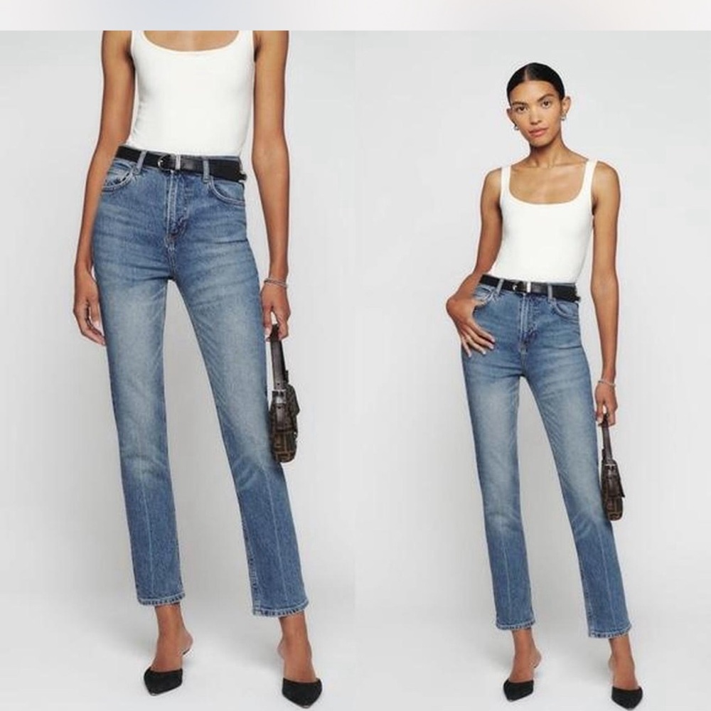 Reformation Liza Ultra High Rise Straight Jeans Medium Wash – Size 28